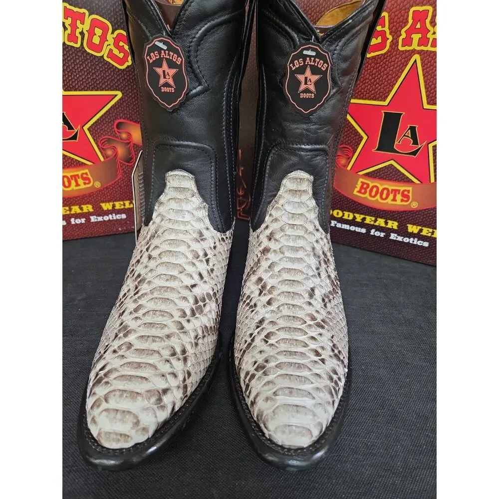Los Altos Men’s Goodyear Roper Exotic Python Boot Western New With Box Size 10EE